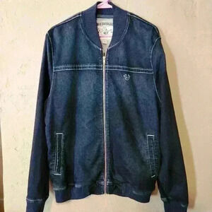True Religion Men's denim bomber jacket size Medium